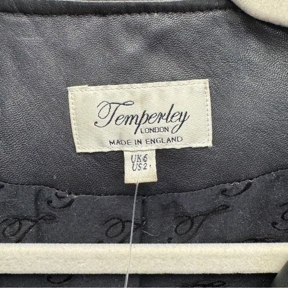 Temperly London Black Leather Moto Jacket - Picture 11 of 16